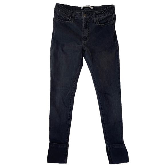 Joe’s Jeans Zipped Super Skinny Jeans 27 Black Stretch Denim Pants Cuffed - Picture 1 of 7